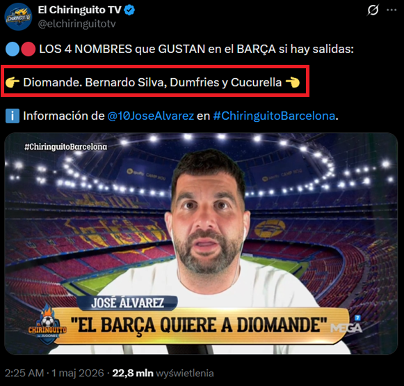HIT! Oto CZTERY CELE TRANSFEROWE Barcelony z maja tego roku vs. RZECZYWISTOŚĆ xD